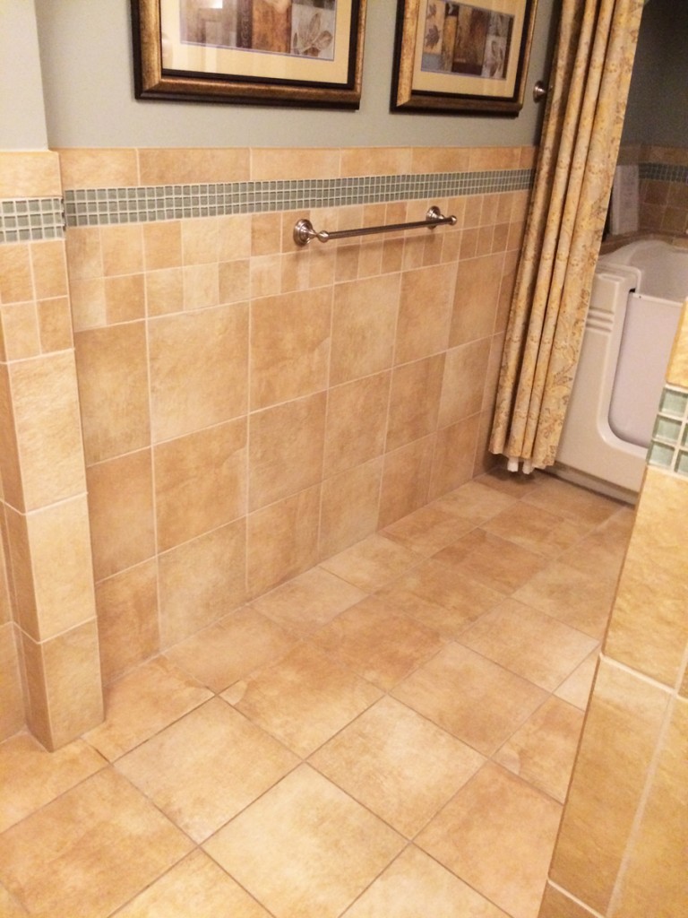 Mix of tile in an Assisted Living Tub Room.