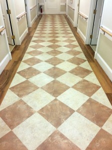 Vinyl Tile with Vinyl Plank Border