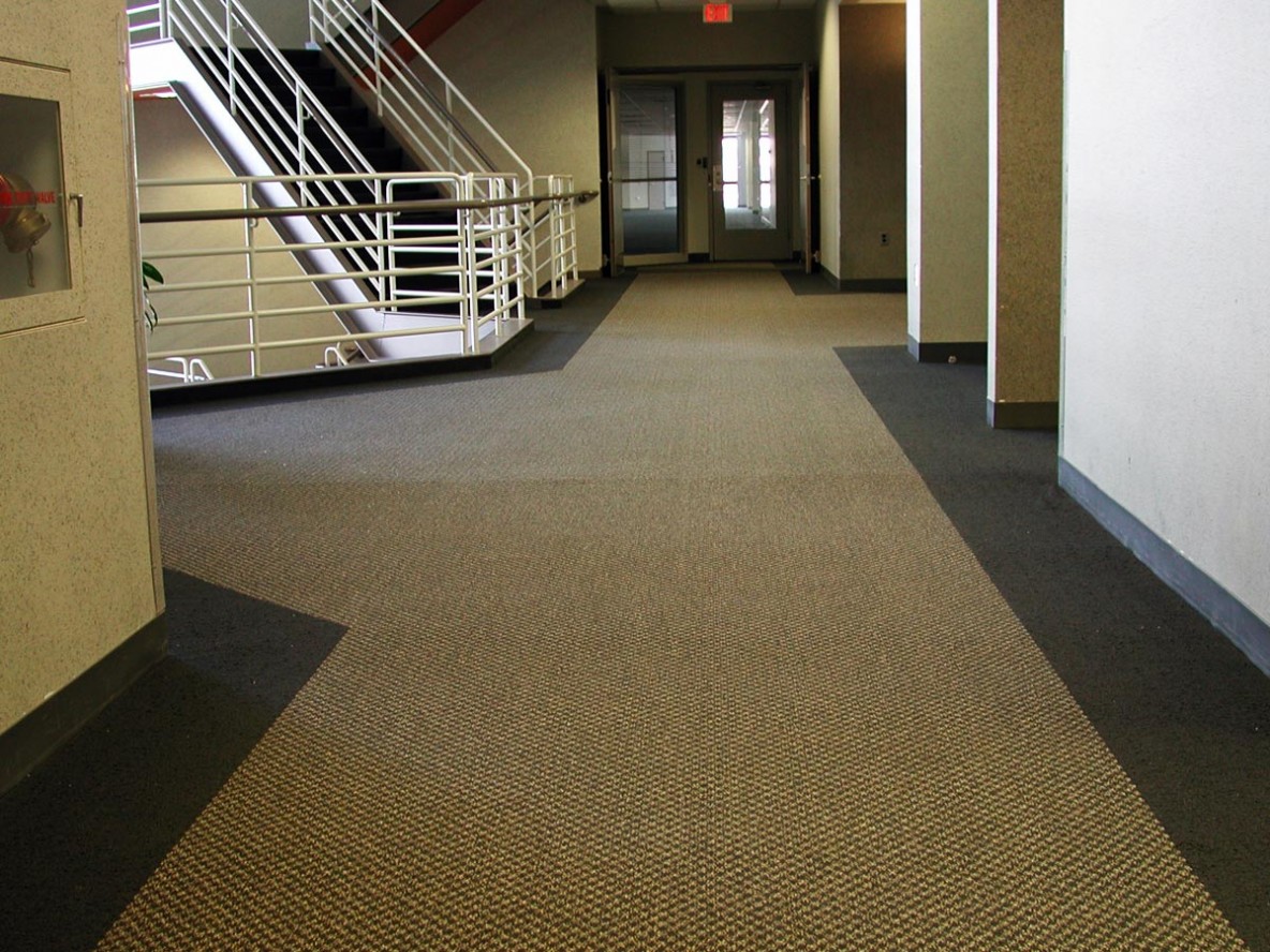 Office hallway broadloom with borders