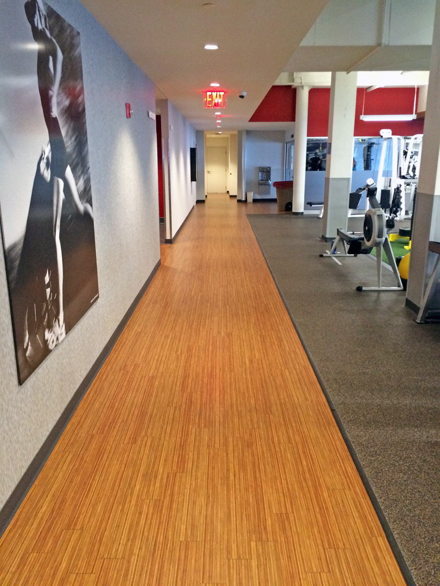 Bamboo Vinyl Plank and Rubber Sports Flooring at Boston Sports Club