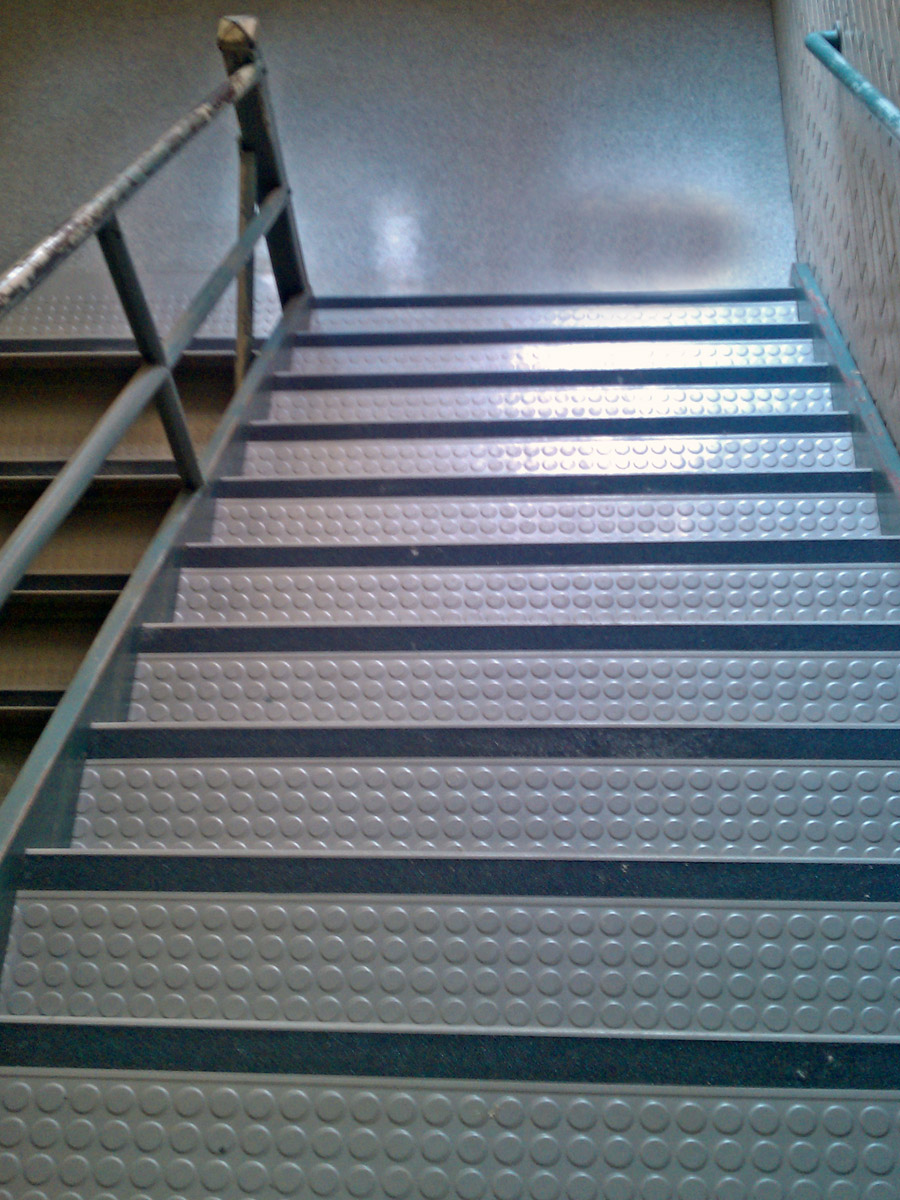 Visually Impaired Stair Treads with Raised Round pattern